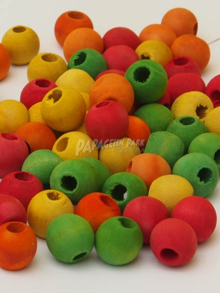 Bunte Holzperlen &Oslash; 1cm 38 g