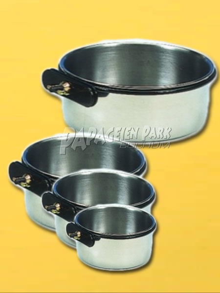 Edelstahlnapf mit Anschraubhalter 8cm 0 15 L