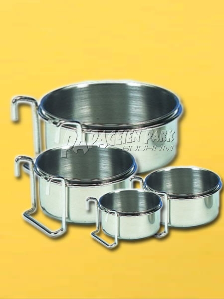 Edelstahlnapf mit Aufh&auml;nghalter 12cm 0 6 L
