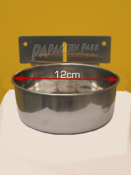 Edelstahl Futternapf &Oslash; 12cm 0 6 L mit Einschubhalterung