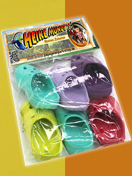 6 x Spielzeug Plastik Clogs 4cm