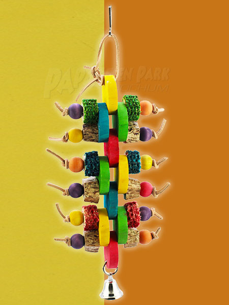 H&auml;ngespielzeug Holz Mais Leder 36 cm