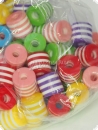 Bunte Kunstsoffperlen - Ø 1 cm - 40 Stck.