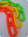 3 Stck. bunte Plastikkette 7 dicke Glieder 26 cm
