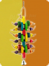 H&auml;ngespielzeug Holz - Mais - Leder 36 cm